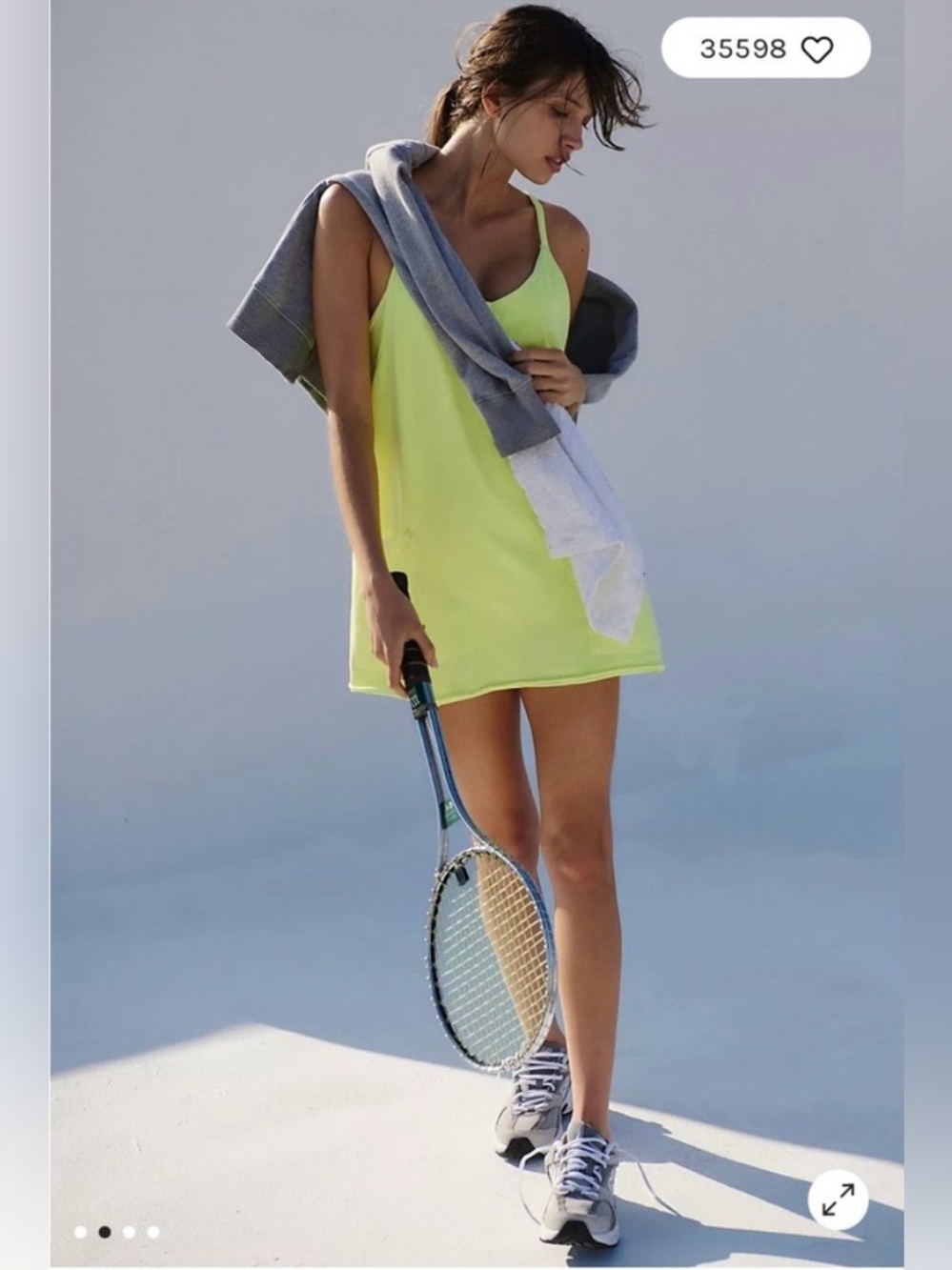 Free People Hot Shot Mini Dress. NWT. Sour citrus - Picture 3 of 4